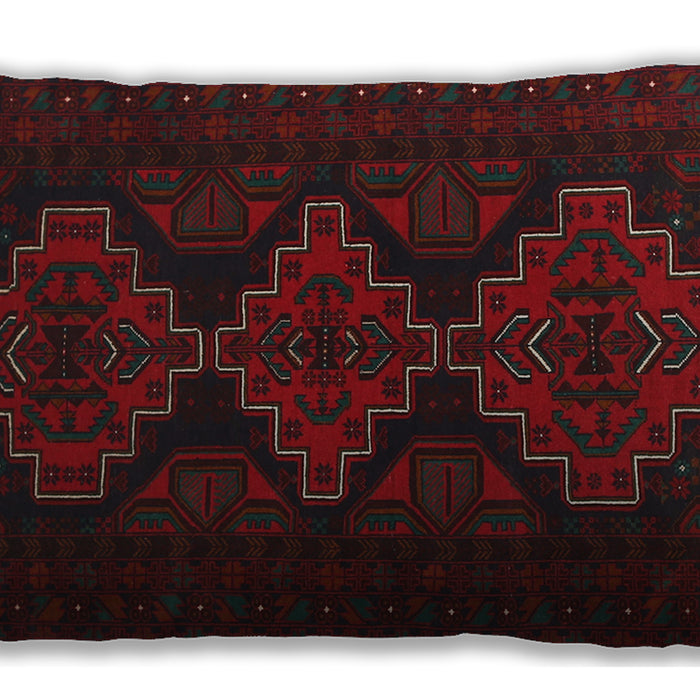 Traditional Classic Rectangular Burgundy Brown Lumbar Throw Pillow, 13 inch by 19 inch, lbtr1493
