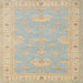 Square Traditional Tan Brown Oriental Rug, tr1494