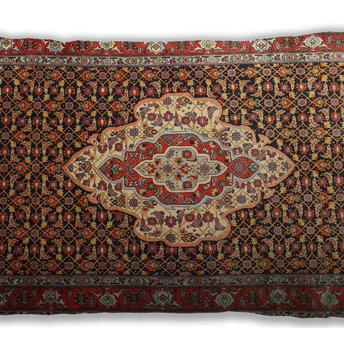 Traditional Classic Rectangular Saffron Red Lumbar Throw Pillow, 13 inch by 19 inch, lbtr1495