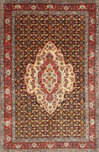 Machine Washable Traditional Saffron Red Rug, wshtr1495