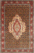 Traditional Saffron Red Medallion Rug, tr1495