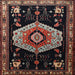 Round Machine Washable Traditional Brown Rug, wshtr1497