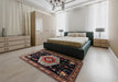 Traditional Brown Persian Rug in a Bedroom, tr1497