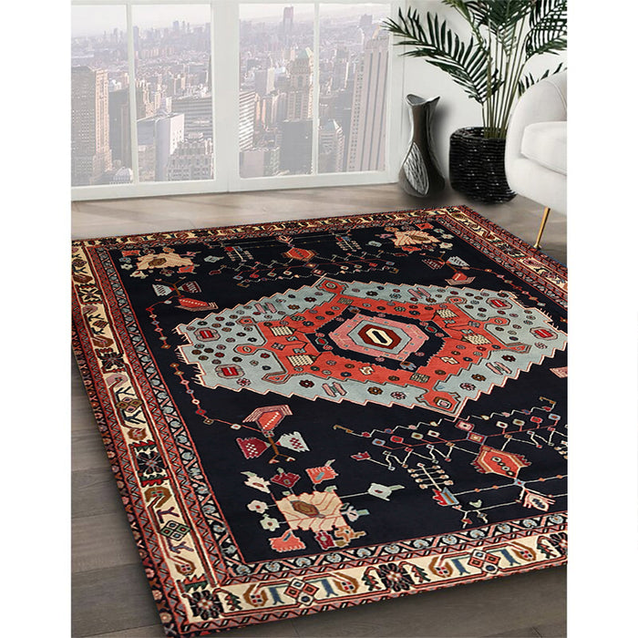 Traditional Brown Persian Rug in Family Room, tr1497