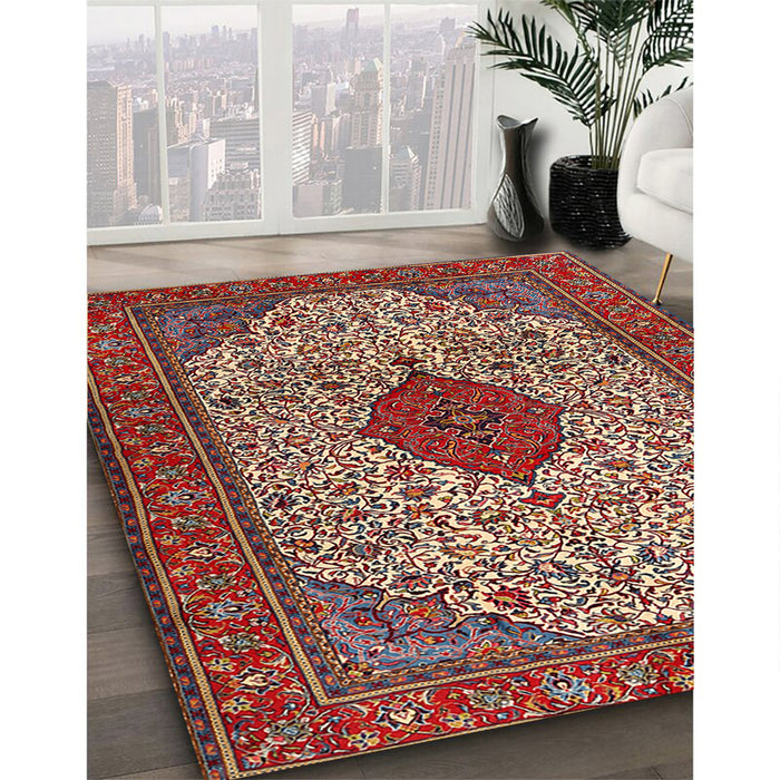 Traditional Red Persian Rug in Family Room, tr1499