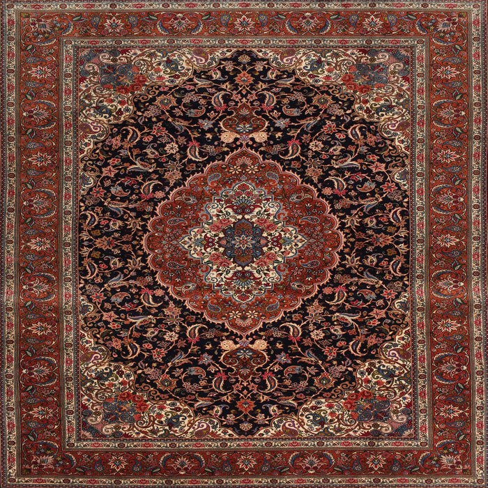 Round Machine Washable Traditional Deep Red Rug, wshtr14