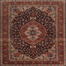 Round Machine Washable Traditional Deep Red Rug, wshtr14