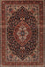 Traditional Deep Red Medallion Rug, tr14