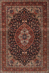 Machine Washable Traditional Deep Red Rug, wshtr14