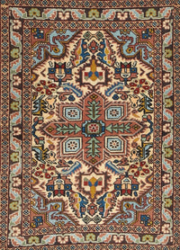 Machine Washable Traditional Camel Brown Rug, wshtr1501