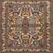 Square Traditional Camel Brown Persian Rug, tr1501