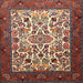 Square Traditional Saffron Red Persian Rug, tr1502