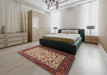 Traditional Saffron Red Persian Rug in a Bedroom, tr1502