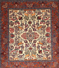 Machine Washable Traditional Saffron Red Rug, wshtr1502