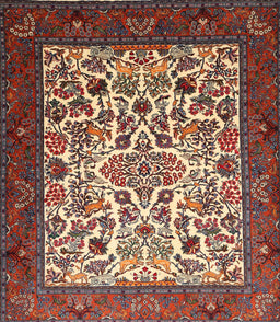 Machine Washable Traditional Saffron Red Rug, wshtr1502