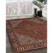 Traditional Gold Brown Persian Rug in Family Room, tr1503