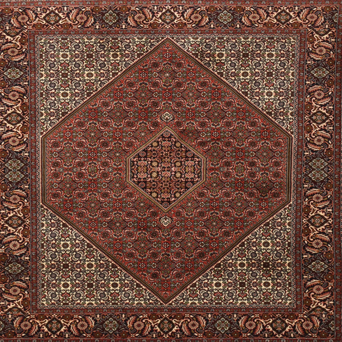 Square Traditional Gold Brown Persian Rug, tr1503