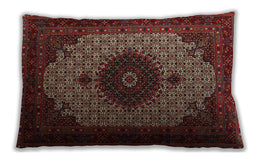 Traditional Classic Rectangular Dark Gold Brown Lumbar Throw Pillow, 13 inch by 19 inch, lbtr1504