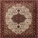 Round Machine Washable Traditional Light Copper Gold Rug, wshtr1505