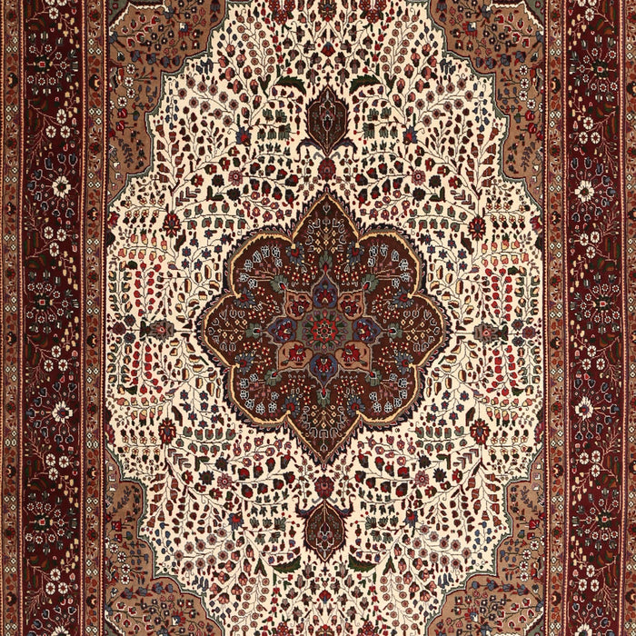 Traditional Light Copper Gold Medallion Rug, tr1505