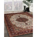 Traditional Light Copper Gold Medallion Rug in Family Room, tr1505