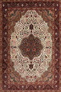 Machine Washable Traditional Light Copper Gold Rug, wshtr1505