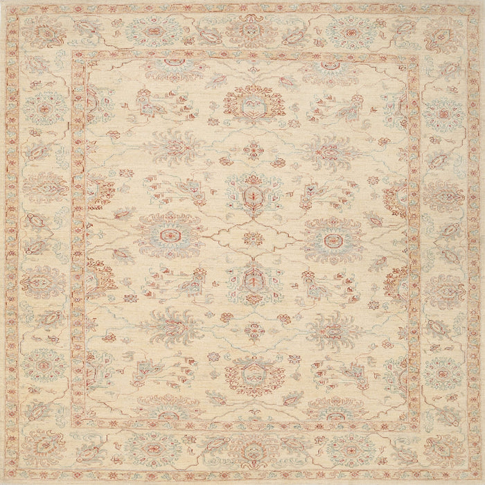 Square Traditional Khaki Gold Oriental Rug, tr1506