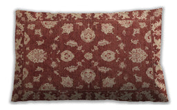 Traditional Classic Rectangular Orange Lumbar Throw Pillow, 13 inch by 19 inch, lbtr1507