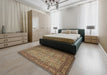 Machine Washable Traditional Peru Brown Rug in a Bedroom, wshtr150