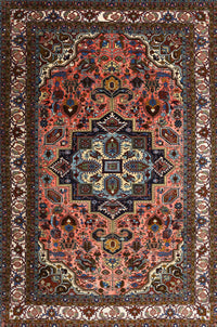 Machine Washable Traditional Dark Almond Brown Rug, wshtr1510