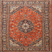 Square Traditional Red Medallion Rug, tr1511