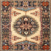 Round Machine Washable Traditional Red Brown Rug, wshtr1512