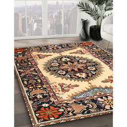 Traditional Red Brown Persian Rug in Family Room, tr1512