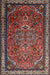 Machine Washable Traditional Saffron Red Rug, wshtr1514