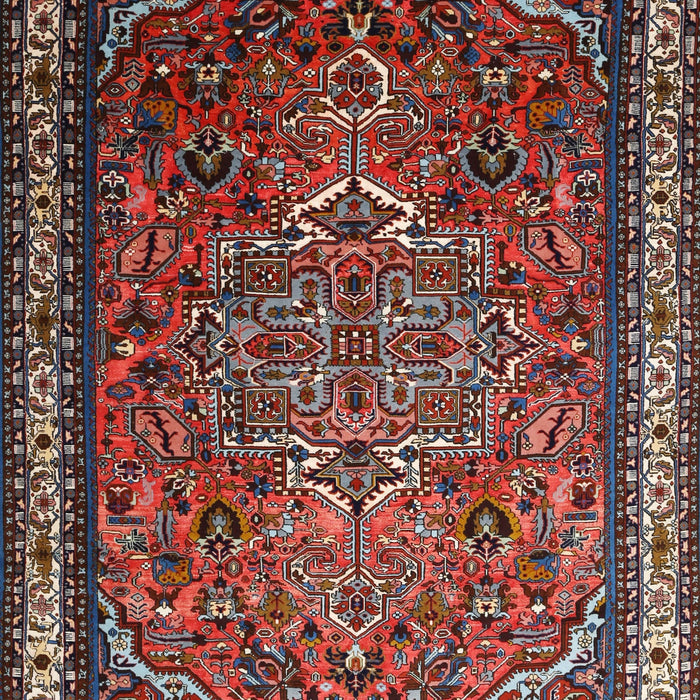 Traditional Saffron Red Medallion Rug, tr1514