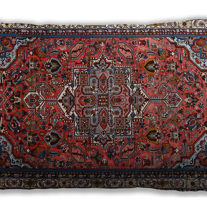 Traditional Classic Rectangular Saffron Red Lumbar Throw Pillow, 13 inch by 19 inch, lbtr1514