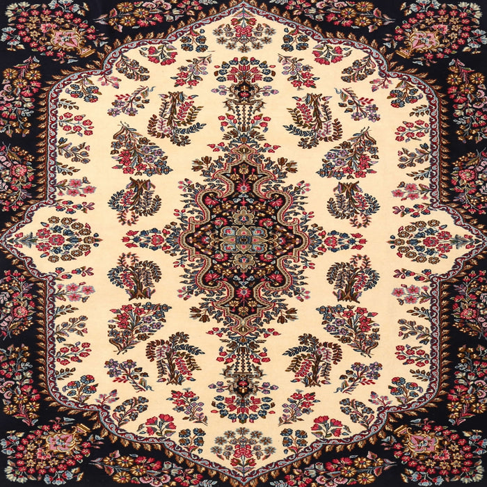 Square Traditional Brown Medallion Rug, tr1515
