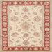 Square Traditional Deep Peach Orange Oriental Rug, tr1518