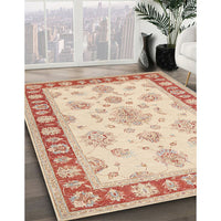 Traditional Deep Peach Orange Oriental Rug, tr1518