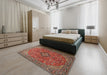 Traditional Red Medallion Rug in a Bedroom, tr1519