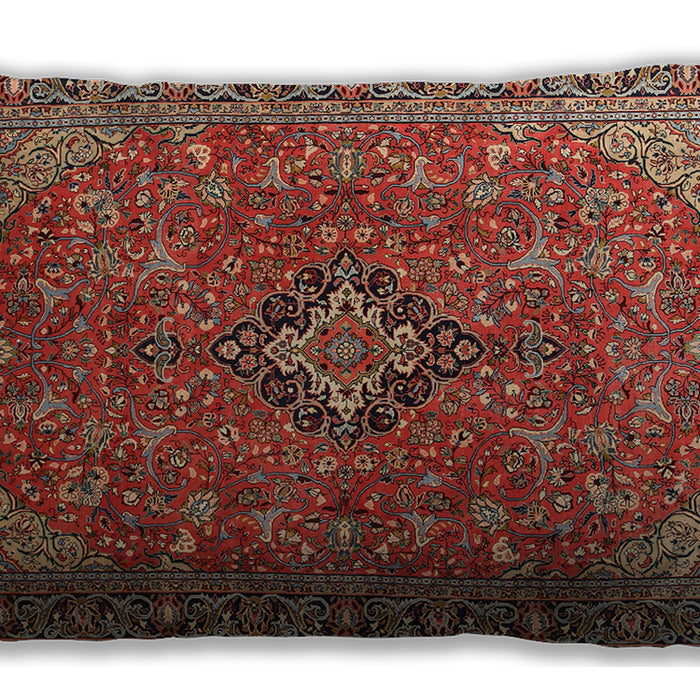 Traditional Classic Rectangular Tomato Red Lumbar Throw Pillow, 13 inch by 19 inch, lbtr1519