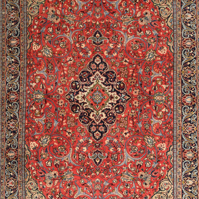 Machine Washable Traditional Tomato Red Rug, wshtr1519