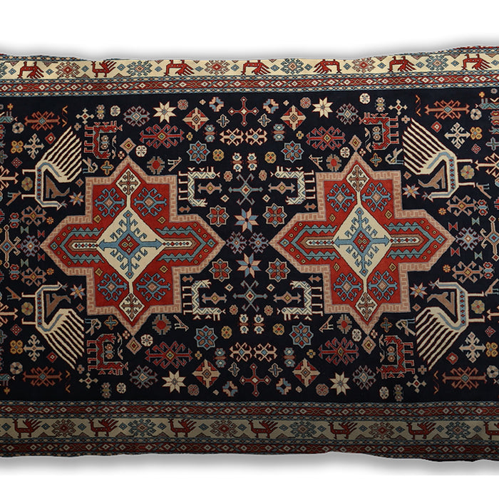 Traditional Classic Rectangular Dark Scarlet Red Lumbar Throw Pillow, 13 inch by 19 inch, lbtr1520