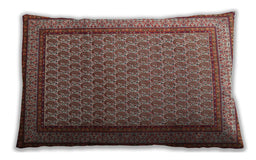 Traditional Classic Rectangular Saffron Red Lumbar Throw Pillow, 13 inch by 19 inch, lbtr1521