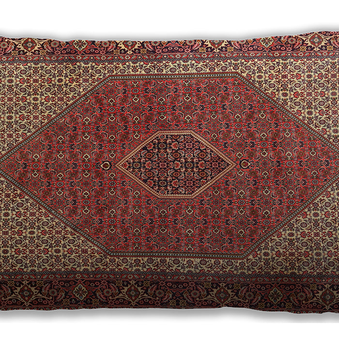 Traditional Classic Rectangular Saffron Red Lumbar Throw Pillow, 13 inch by 19 inch, lbtr1522