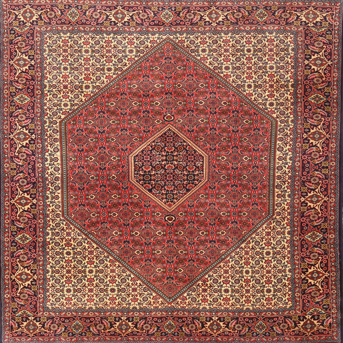 Square Traditional Saffron Red Persian Rug, tr1522