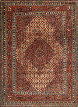 Machine Washable Traditional Saffron Red Rug, wshtr1523