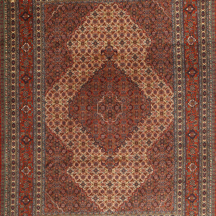 Machine Washable Traditional Saffron Red Rug, wshtr1523