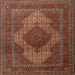 Square Traditional Saffron Red Persian Rug, tr1523