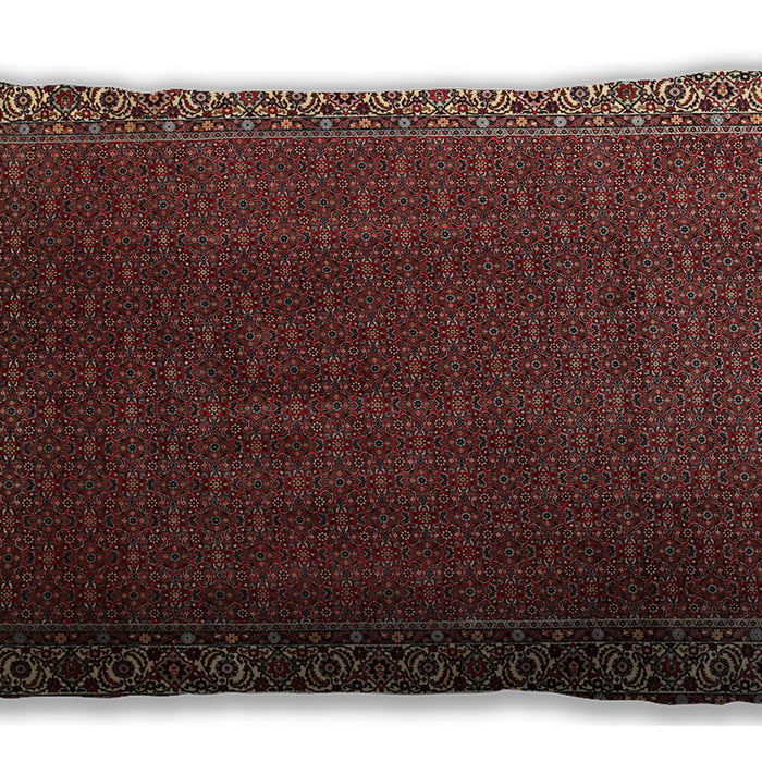 Traditional Classic Rectangular Dark Gold Brown Lumbar Throw Pillow, 13 inch by 19 inch, lbtr1524